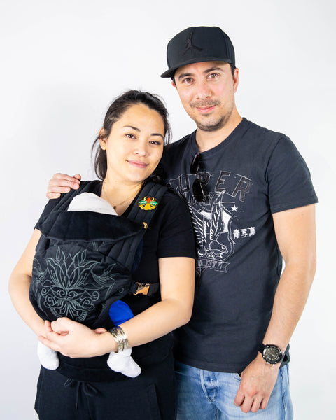 Embroidered Velvet Baby Carrier | Velvet Baby Carrrier | UNIIN BABY