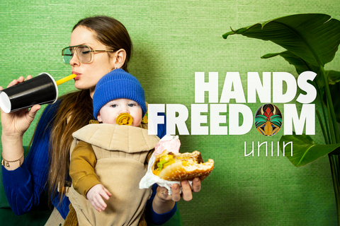 Hands freedom with this Uniin high end baby carrier